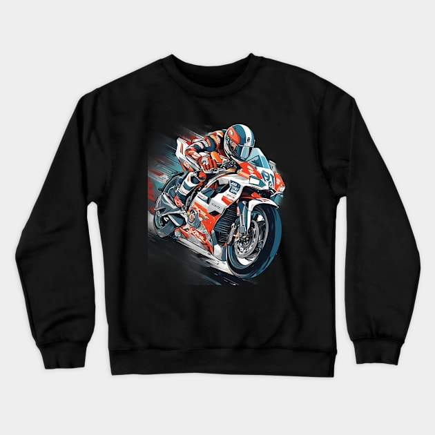 Motorcyclist Crewneck Sweatshirt by animegirlnft